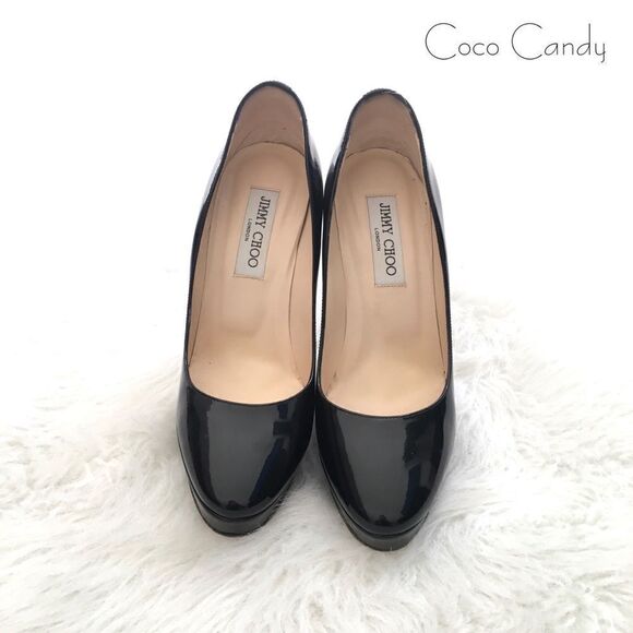 🔃Jimmy Choo Cosmic Black Patent Leather Heels - Picture 6 of 14